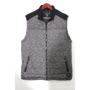Marc Ecko Cut & Sew Men's Gray Black Quilted Jacket Vest XL StreetWear